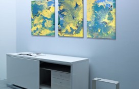 abstract art triptych painting